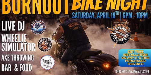 BURNOUT BIKE NIGHT AT PETERSON'S H-D OF MIAMI!