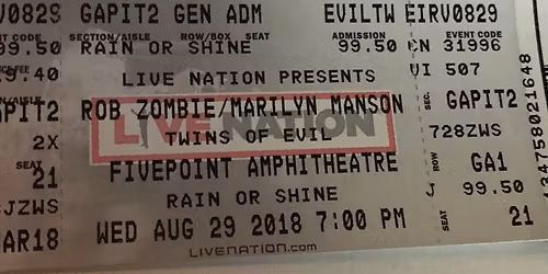 Rob Zombie and Marilyn Manson at MidFlorida Credit Union Amphitheatre at the Florida State Fair Grounds