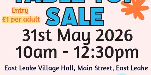 Table Top Sale - East Leake Village Hall