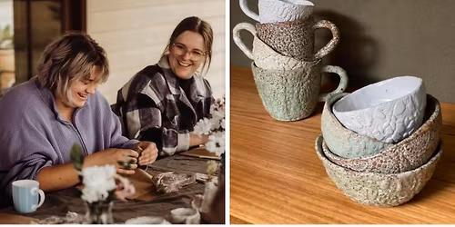 Broadbeach Clay n Sip Pottery event - create 2 pieces - RQAS Gallery upstairs - Broadbeach