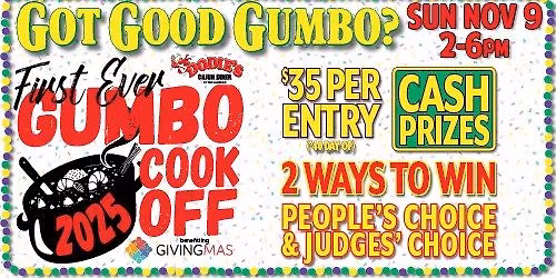 Dodie's First Ever Gumbo Cook-Off benefiting Givingmas