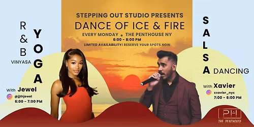 A Dance of Ice & Fire: Rooftop Yoga & Salsa at Stepping Out Studio