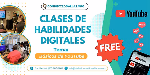 Clase gratis de habilidades digitales: B\u00e1sicos de Youtube