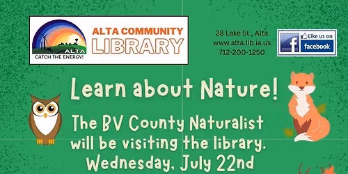 B.V. County Naturalist visits @ shelter house