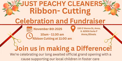 Just Peachy Cleaners Ribbon Cutting-Fundraiser event