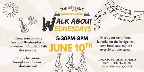 June Walk About Wednesdays - Downtown Olmsted Falls Block Party Series