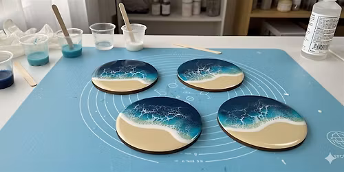 Epoxy Resin Coaster Class \u2013 Create Ocean Wave Resin Art at The Pour Haus