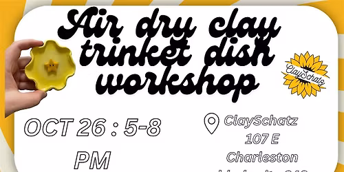Air dry clay trinket dish \/ ash tray workshop - all ages arts and crafts
