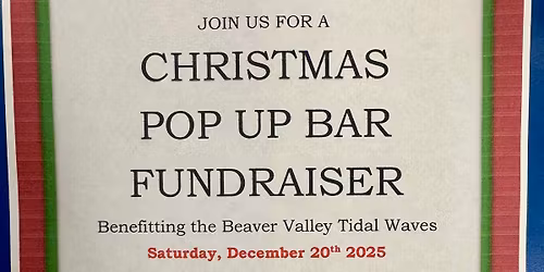 Christmas pop up bar Fundraiser 