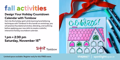 Design Your Holiday Countdown Calendar with Tombow at Staples Store 135