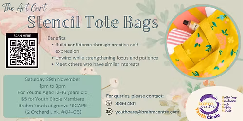 The Art Cart: Stencil Tote Bags (12 \u2013 18 yrs old)