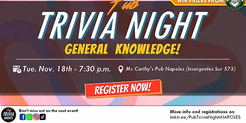 Pub Trivia Night - General Knowledge!