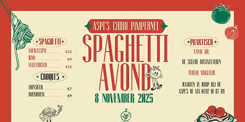 Spaghettiavond Aspi's Chiro Pimpernel