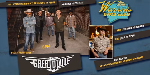 The Great Divide + Tristan Roberson LIVE at Warren's Backyard 