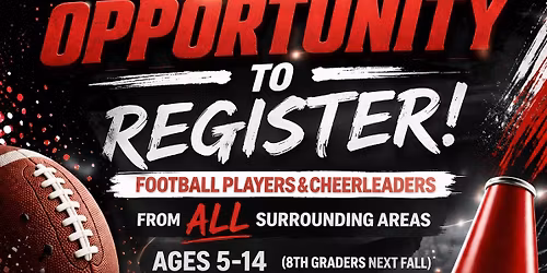 Registration for football players and cheerleaders
