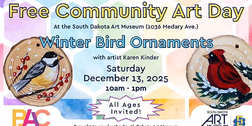 Free Community Art Day | Winter Bird Ornaments with Karen Kinder