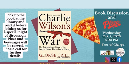 Book Discussion of Charlie Wilson's War and Pizza
