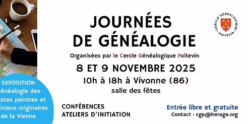 Journ\u00e9es de g\u00e9n\u00e9alogie - expo et \u00e9changes