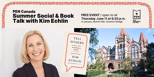 PEN Summer Social & Book Talk with Kim Echlin