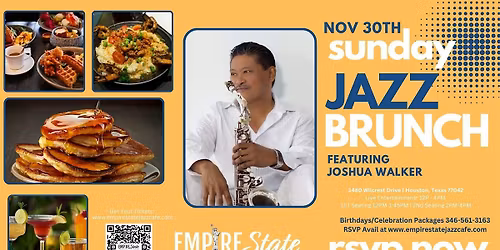 11\/30 - Sunday Jazz Brunch w\/ Dean James (Noon Seating)