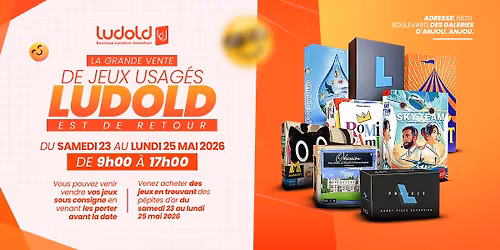 Vente de Jeux usag\u00e9s 23 au 25 mai 2026 Ludold