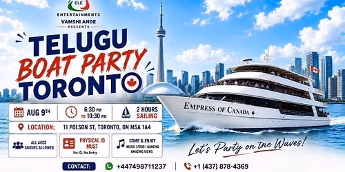 TELUGU BOAT PARTY TORONTO by ELE.ENTERTAINMENTS