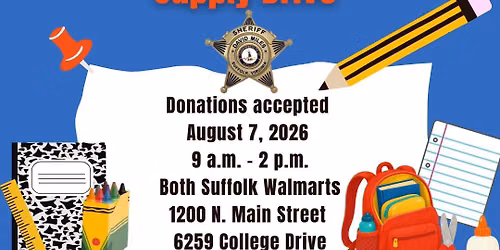 The Suffolk Sheriff's Office Annual Back to School Supply Drive