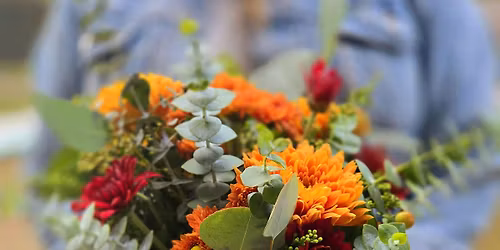 Pumpkin Centerpiece with Maidenhair Floral Design