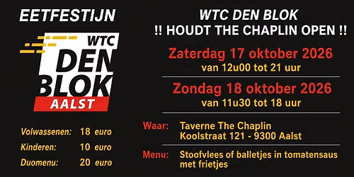 Eetfestijn WTC Den Blok @ taverne The Chaplin