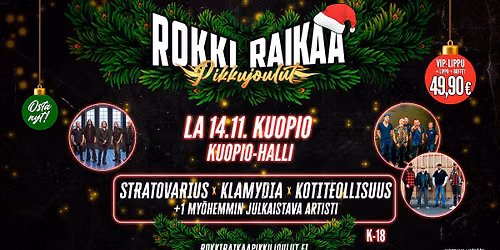 Kuopion Rokki Raikaa Pikkujoulut la 14.11.2026