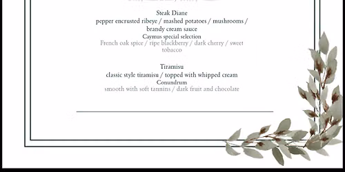 Caymus wine dinner