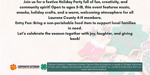 Laurens County 4-H Holiday Party 2025
