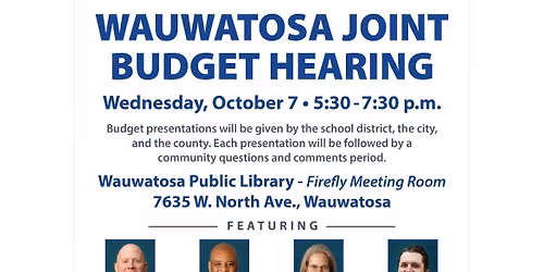 Wauwatosa + Milwaukee County Joint Budget Town Hall