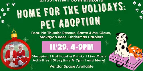 Home for the Holidays Pet Adoption: Wild Peach Market