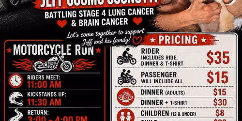 SPAGHETTI DINNER & MOTORCYCLE RUN IN SUPPORT OF JEFF COSMO COSNOTTI