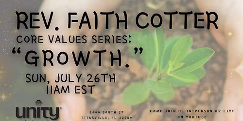 Sunday Service with Rev Faith Cotter.