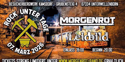 Rock unter Tage mit Morgenrot + Leidbild
