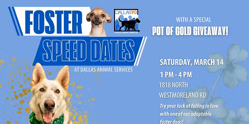 \u2618\ufe0f Foster Speed Dates Adoption Event \u2618\ufe0f
