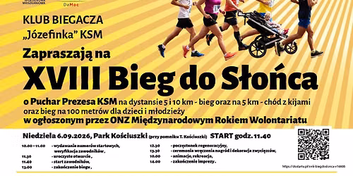 Regulamin \u201eXVIII Bieg do S\u0142o\u0144ca\u201d w og\u0142oszonym przez ONZ Mi\u0119dzynarodowym Rokiem Wolontariatu