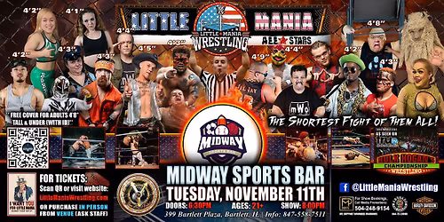 Bartlett, IL - Little Mania Mini Wrestling @ Midway Sports Bar