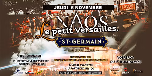 \ud83e\udd73 Jeudi 06 Nov \ud83d\udcab  Naos St-Germain \ud83d\udd25 Le Petit Versailles