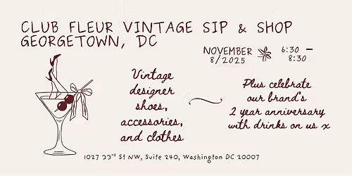 Club Fleur Vintage Sip & Shop in Georgetown