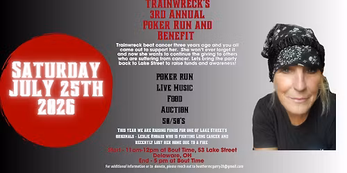 3rd Annual Trainwreck Benefit for Leslie Rhoads