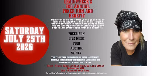 3rd Annual Trainwreck Benefit for Leslie Rhoads