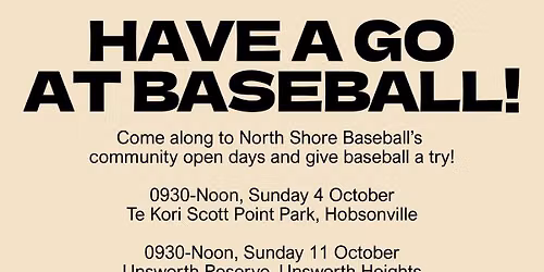 Baseball Open Day @ Hobsonville