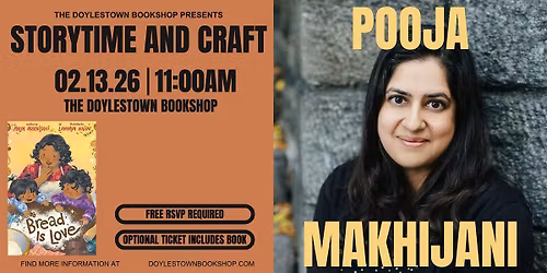 Storytime and Craft with Children's Author Pooja Makhijani: BREAD IS LOVE