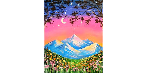 Nightfall Bloom in the Starlit Mountains - Paint and Sip in Denver | Classpop!\u2122