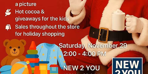 Santa at New 2 You \u2013 Toy & Jammies Drive