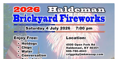 2026 \u201cHappy 250th America\u201d Haldeman Brickyard Fireworks