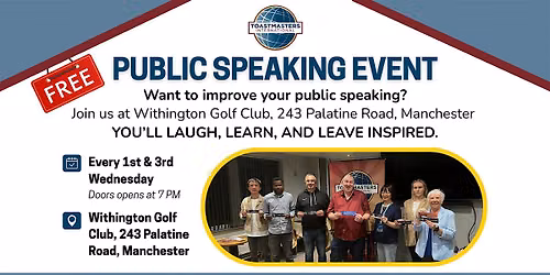 Toastmasters Meeting at Didsbury Speakers (improve your public speaking)